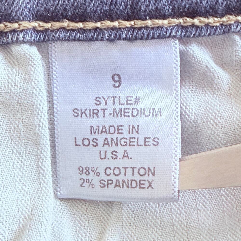 TheMogan Denim Pencil Skirt Juniors 9 Stretch Indigo Made in USA Midi 28.5 - Picture 4 of 10